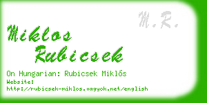 miklos rubicsek business card